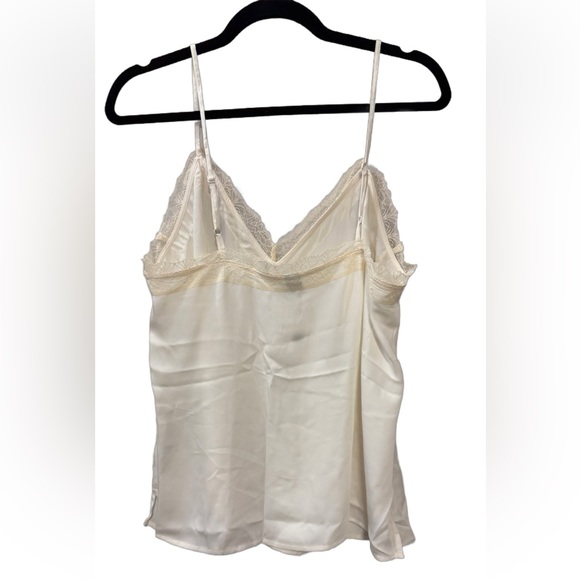 NWT Old Navy Lace-Trim Satin Cami Top, Size Medium Tall, Frosted Cookie - Picture 7 of 8